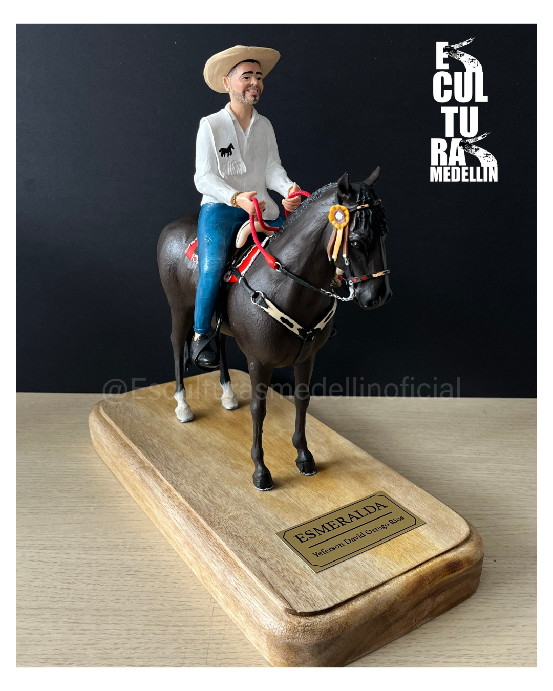 JINETE EN SU YEGUA CRIOLLA COLOMBIANA PERSONALIZADA