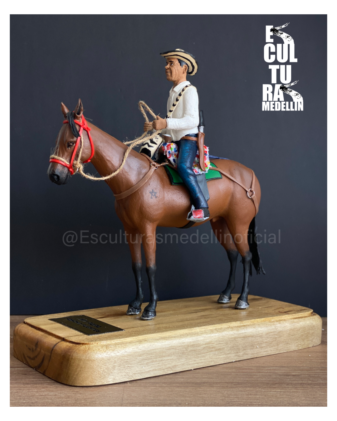 JINETE GUAJIRO EN CABALLO CRIOLLO COLOMBIANO PERSONALIZADO