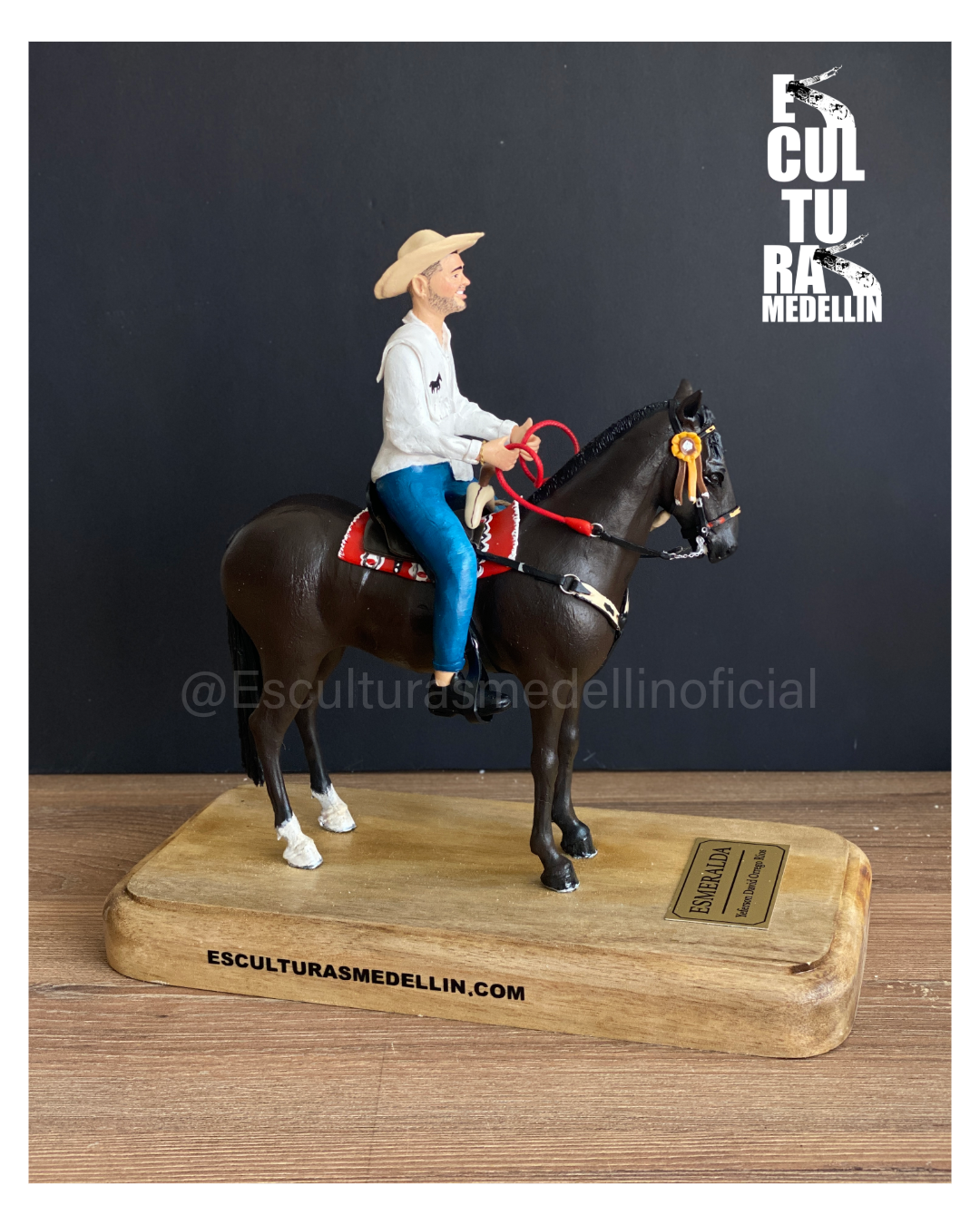 JINETE EN SU YEGUA CRIOLLA COLOMBIANA PERSONALIZADA